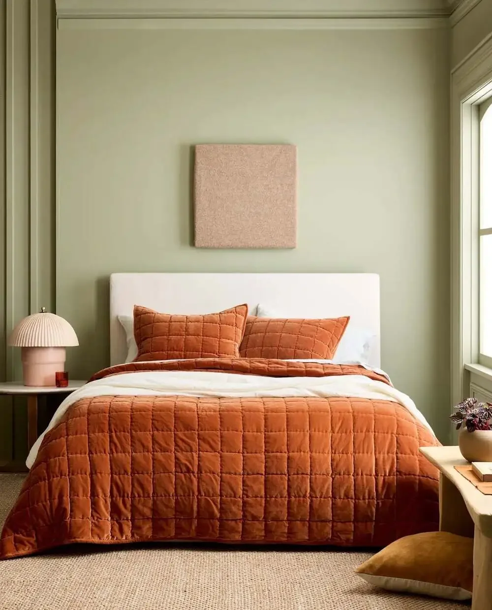 Quince Cotton Velvet Quilt in Terracotta KING / cal. King new no tags fast to sh